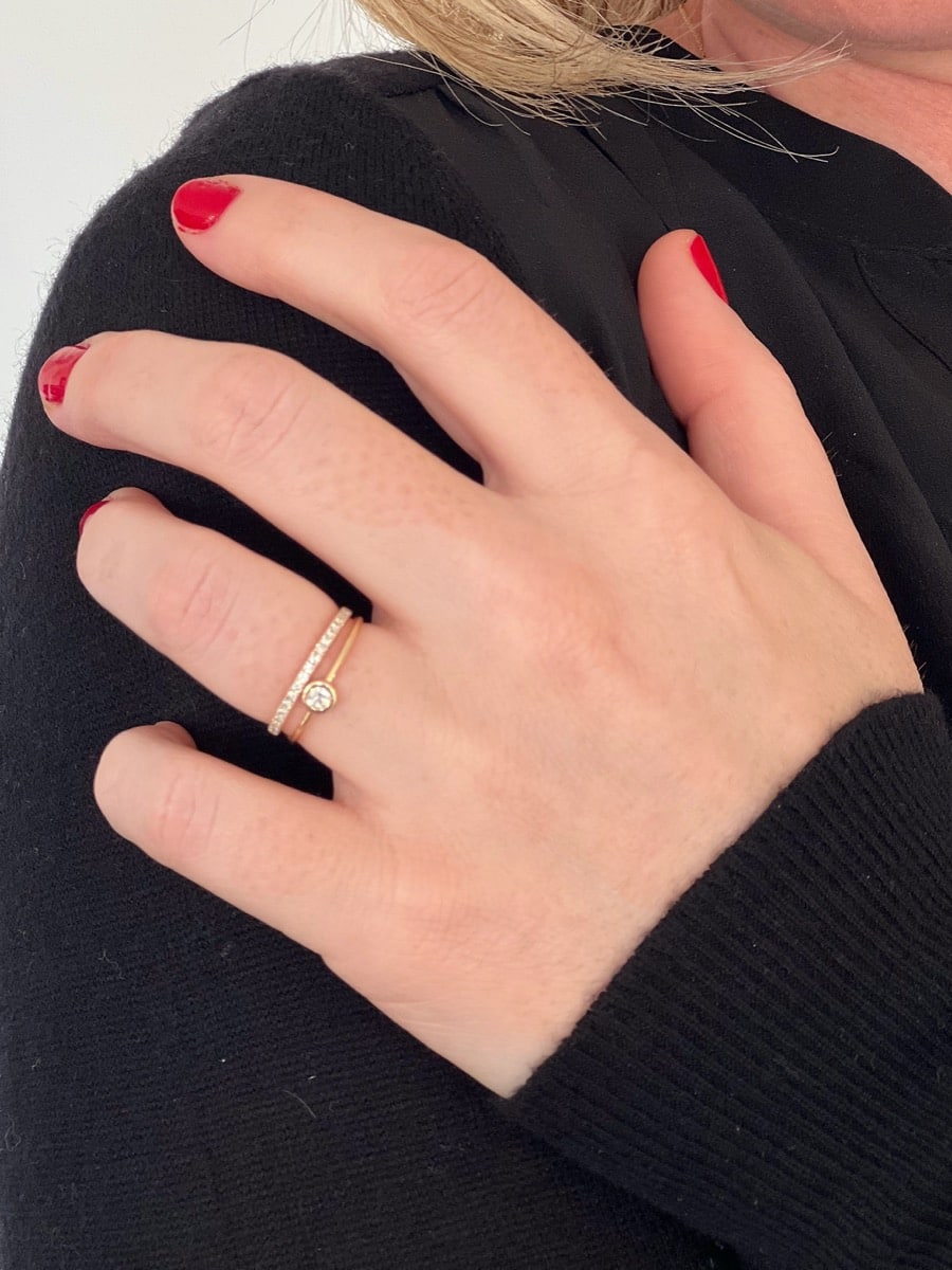 bague alliance or et diamants or recyclé 18 carats aupiho joaillerie