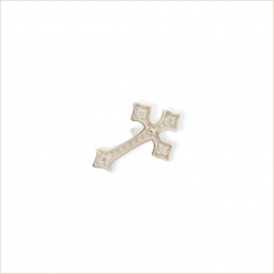 earring cross white gold and white diamonds recycled gold 18 carats chip aupiho jewellery