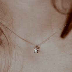 collier étoile or blanc et diamant blanc or recyclé 18 carats aupiho joaillerie