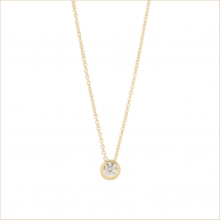 collier solitaire diamant or jaune et diamant blanc or recyclé 18 carats aupiho joaillerie