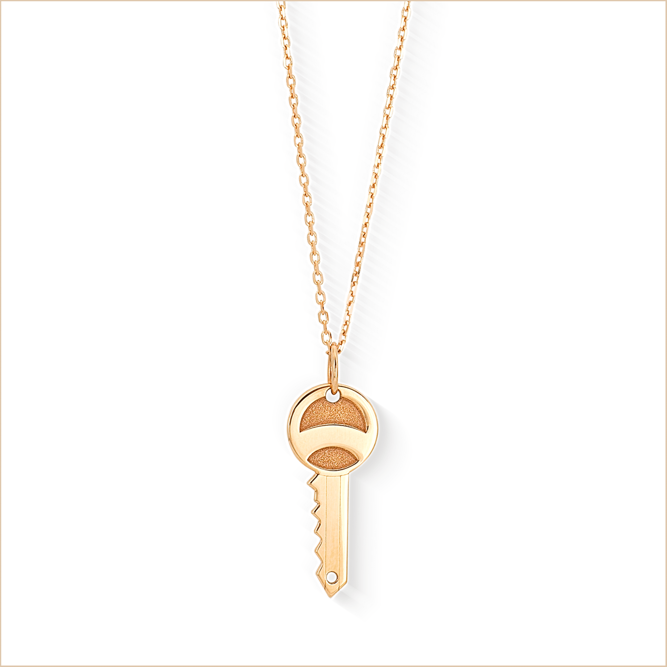 collier clé or rose or recyclé 18 carats sésame aupiho joaillerie