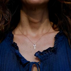 collier clé or rose or recyclé 18 carats sésame aupiho joaillerie