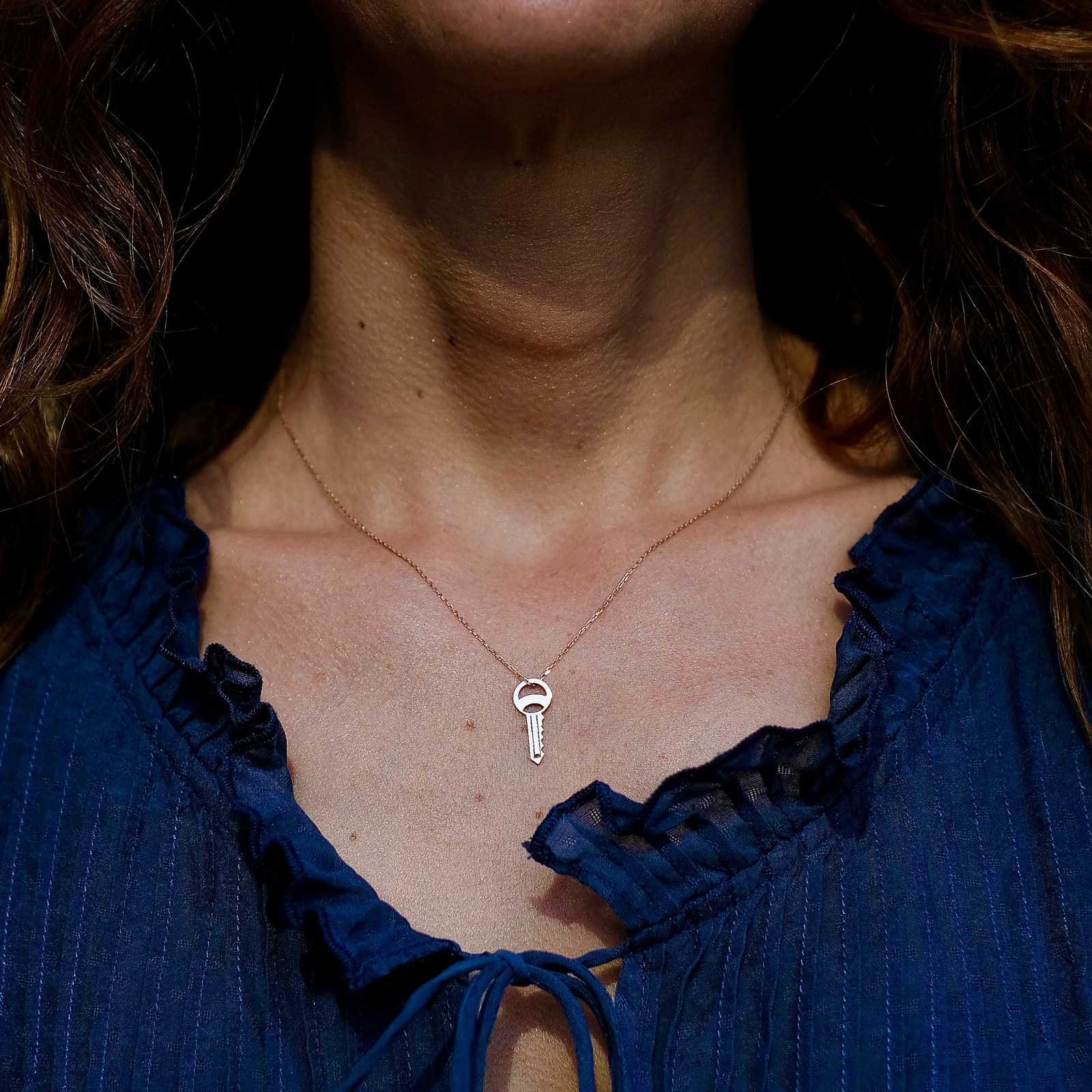 collier clé or rose or recyclé 18 carats sésame aupiho joaillerie collier clé or rose or recyclé 18 carats sésame aupiho joaillerie