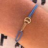 bracelet cordon bleu de couleur bracelet cordon clé en or sésame enfant or recyclé 18 carats aupiho joaillerie