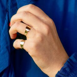 Bague chevalière ruban ovale en or 18 carats bijou aupiho