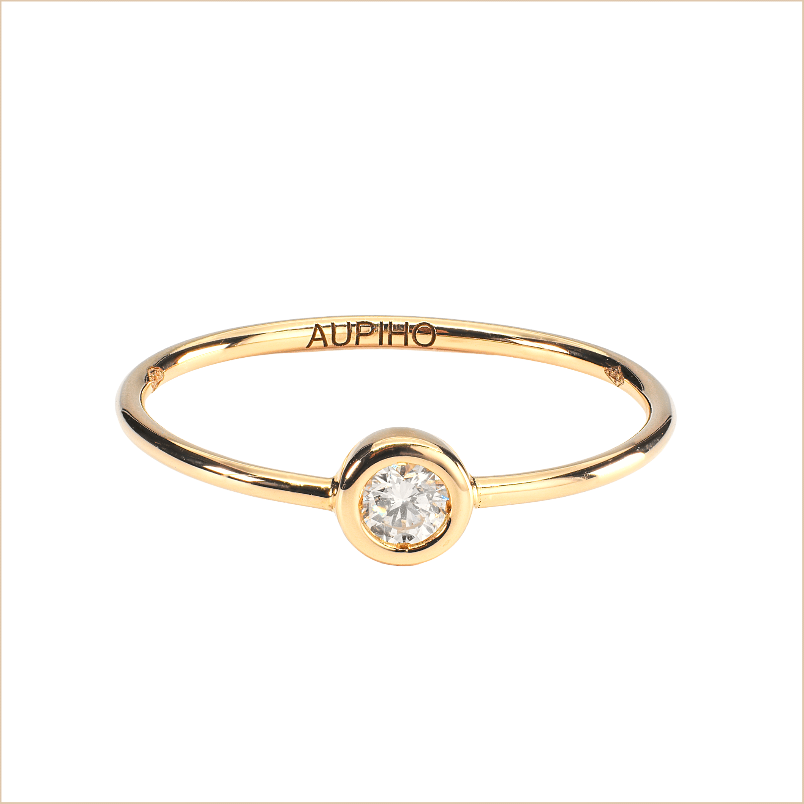 Diamond solitaire ring yellow gold white diamond 18k recycled gold aupiho jewellery Diamond solitaire ring yellow gold white diamond 18k recycled gold aupiho jewellery