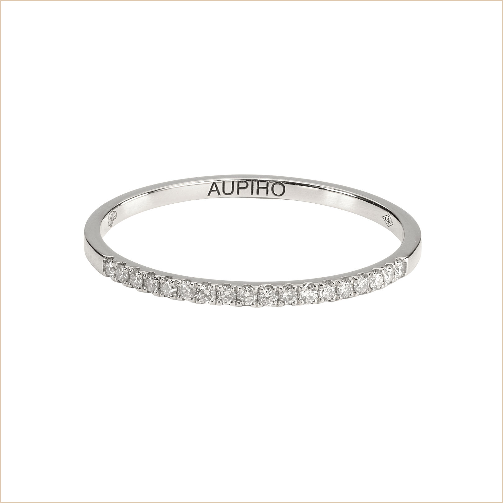 wedding ring white gold diamonds 18 carats recycled gold aupiho jewellery