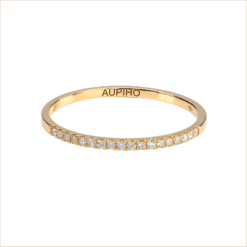 bague alliance or jaune et diamants blancs or recyclé 18 carats aupiho joaillerie