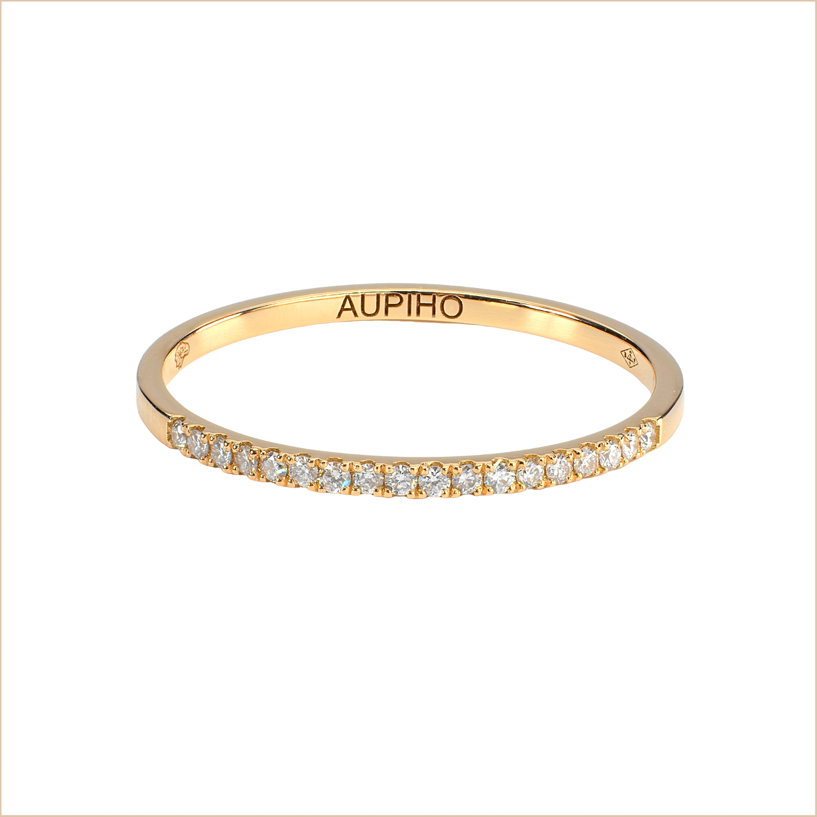 bague alliance or jaune et diamants blancs or recyclé 18 carats aupiho joaillerie