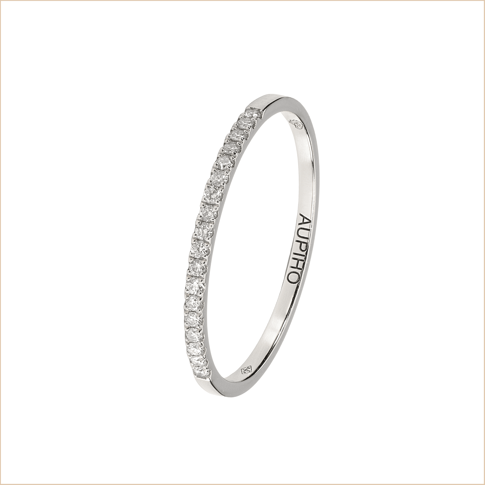 bague alliance or blanc et diamants blancs or recyclé 18 carats aupiho joaillerie