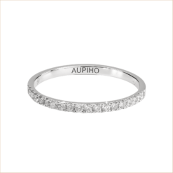 bague alliance or blanc et diamants blancs or recyclé 18 carats aupiho joaillerie