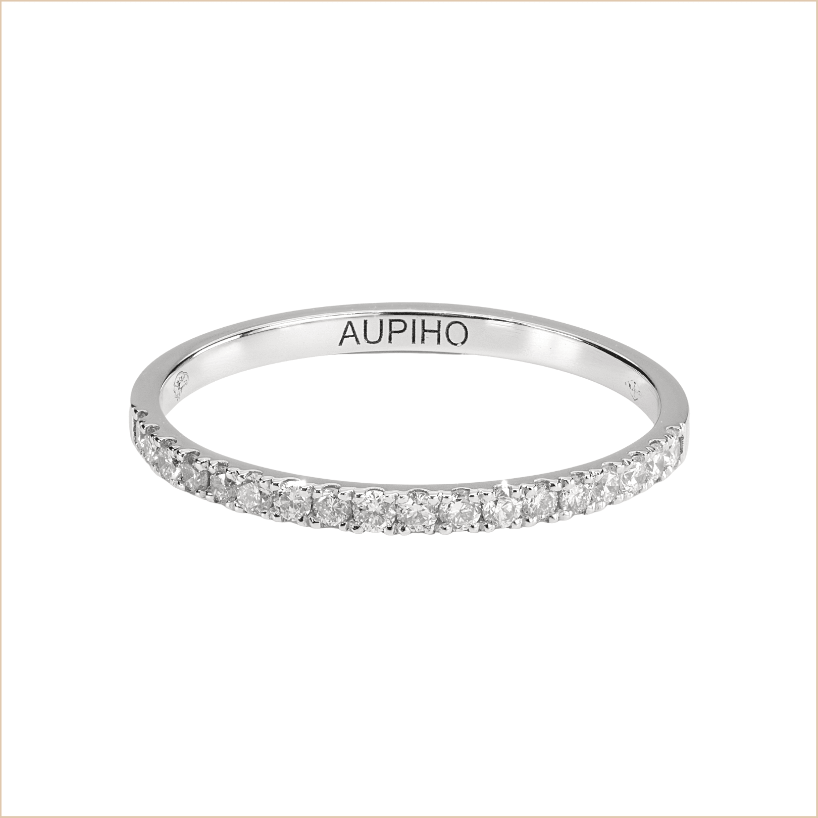 bague alliance or blanc et diamants blancs or recyclé 18 carats aupiho joaillerie