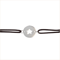 bracelet cord star medal white gold 18 carats recycled gold aupiho jewellery