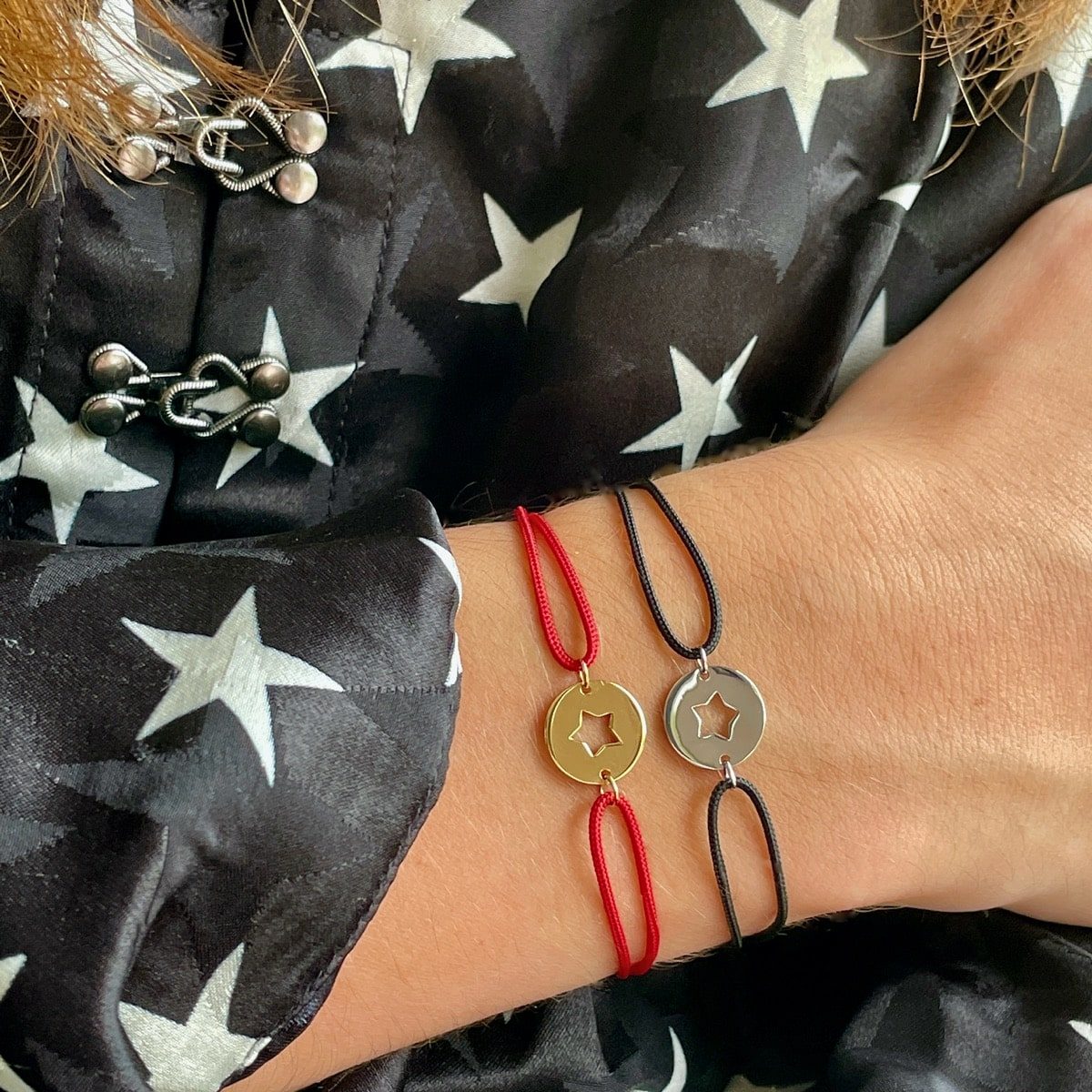 bracelet cordon médaille étoile or recyclé 18 carats aupiho joaillerie