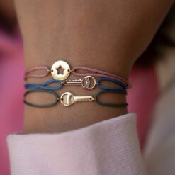 bracelet cordon clé médaille étoile or recyclé 18 carats aupiho joaillerie