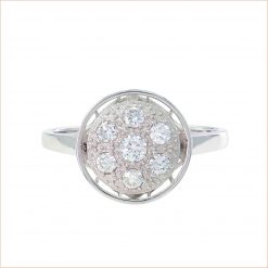 bague fiancailles or blanc pavée de diamants blancs or recyclé 18 carats étincelle