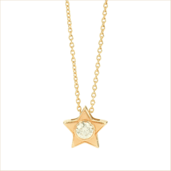 collier étoile or rose et diamant blanc or recyclé 18 carats aupiho joaillerie