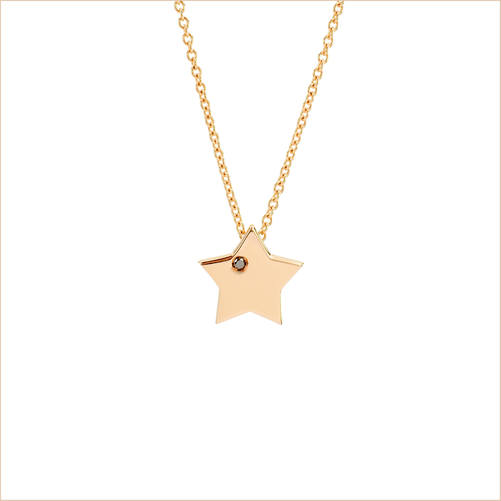 collier étoile or rose et diamant noir or recyclé 18 carats aupiho joaillerie collier étoile or rose et diamant noir or recyclé 18 carats aupiho joaillerie