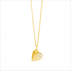 collier coeur or jaune diamant blanc aupiho joaillerie