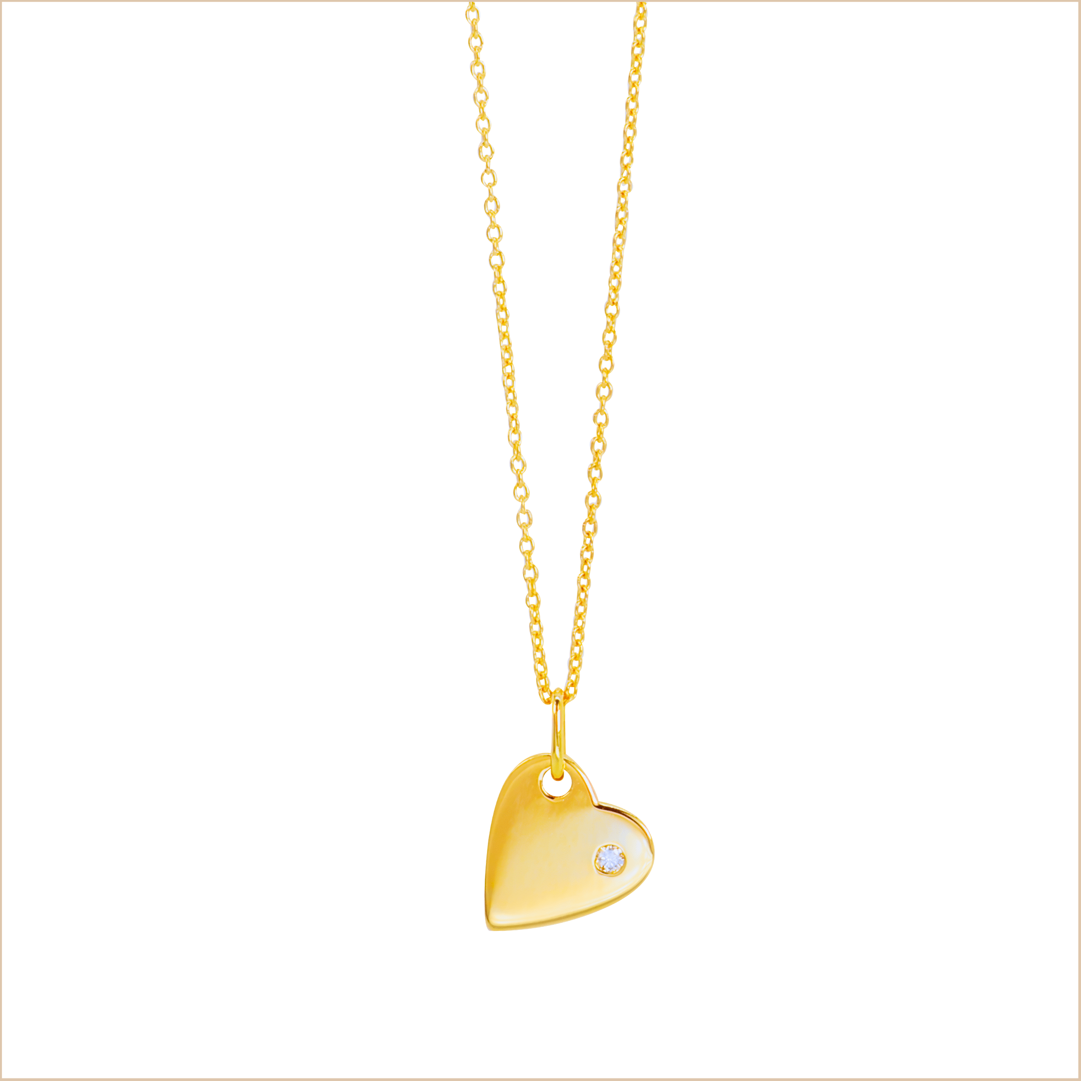 collier coeur or jaune diamant blanc aupiho joaillerie