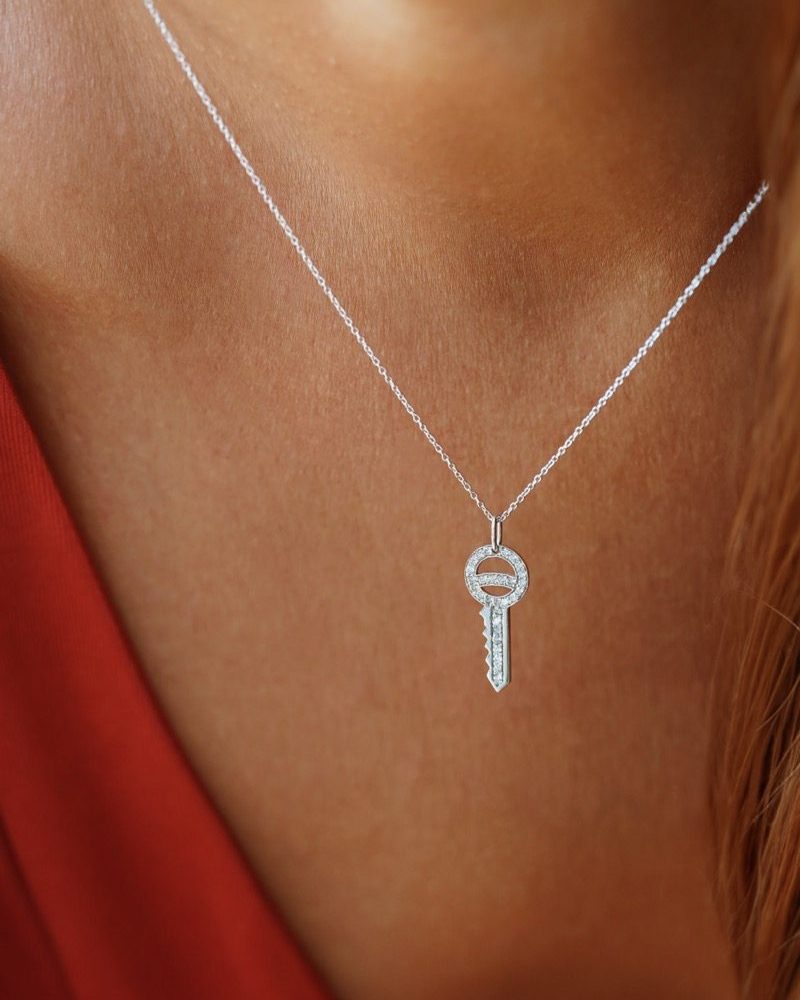 key necklace in gold and white diamonds 18-carat recycled white gold aupiho jewellery key necklace in gold and white diamonds 18-carat recycled white gold aupiho jewellery