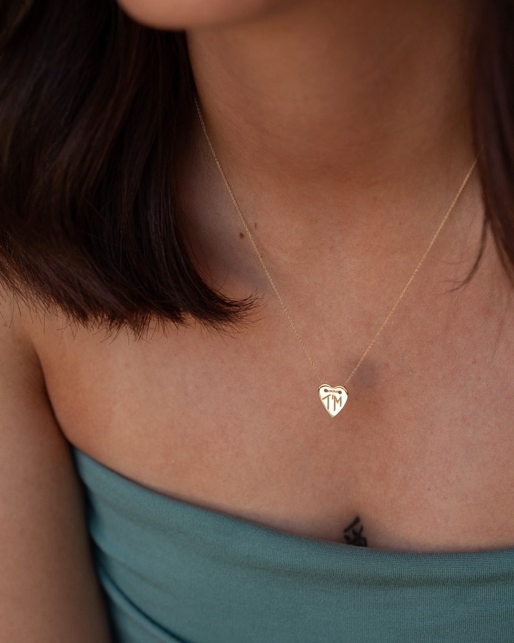 collier coeur or jaune en or recyclé 18 carats aupiho joaillerie