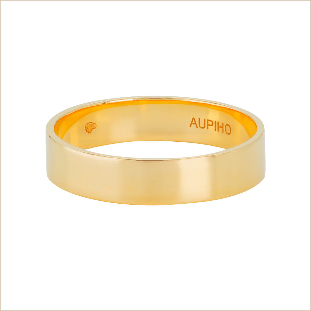 bague alliance ruban or 18 carats ruban or jaune recyclé aupiho joaillerie