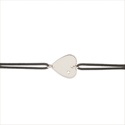 heart cord bracelet white gold 18 carat white diamond recycled aupiho jewellery