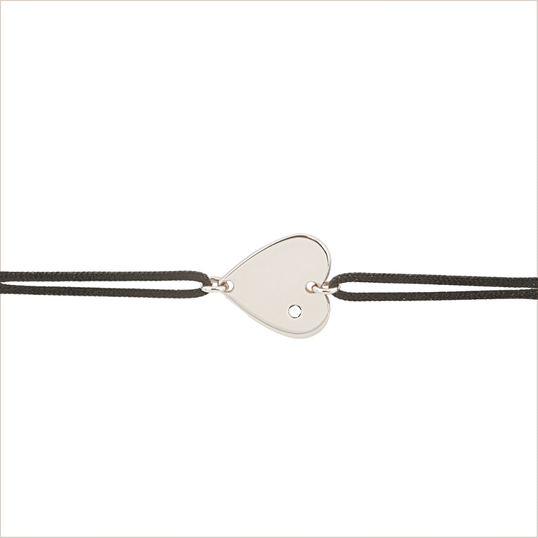 heart cord bracelet white gold 18 carat white diamond recycled aupiho jewellery heart cord bracelet white gold 18 carat white diamond recycled aupiho jewellery