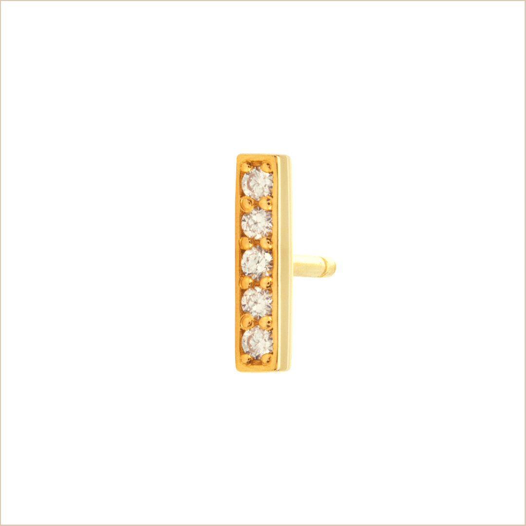 boucle d'oreille barrette or jaune et diamants blancs or recyclé 18 carats puce aupiho joaillerie boucle d'oreille barrette or jaune et diamants blancs or recyclé 18 carats puce aupiho joaillerie
