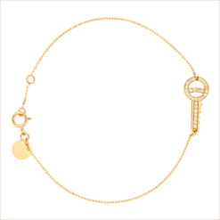 bracelet clé en or et diamants blancs or jaune 18 carats recyclé aupiho joaillerie