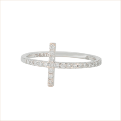 cross ring white gold diamond 18 carats recycled gold aupiho jewellery
