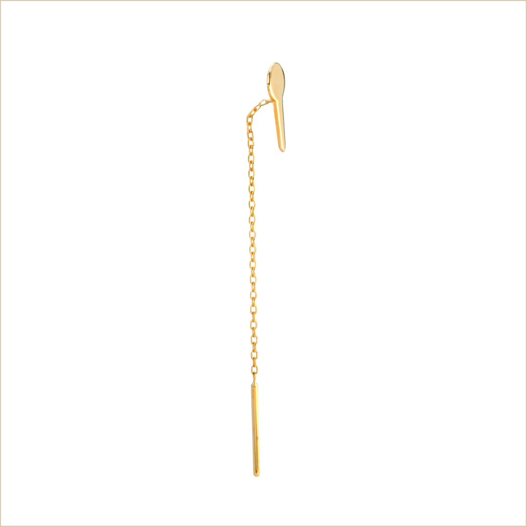 boucle d'oreille clé chaine or jaune or recyclé 18 carats aupiho joaillerie boucle d'oreille clé chaine or jaune or recyclé 18 carats aupiho joaillerie