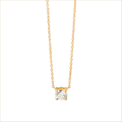 collier solitaire or jaune et diamant blanc or recyclé 18 carats aupiho joaillerie