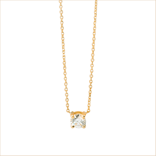 Solitaire claw set diamond necklace yellow gold white diamond 18k recycled gold aupiho jewellery Solitaire claw set diamond necklace yellow gold white diamond 18k recycled gold aupiho jewellery