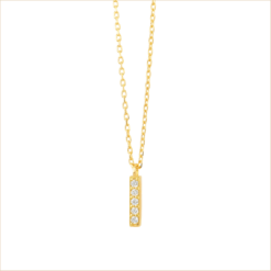 necklace pendant barrette yellow gold white diamond 18 carats recycled aupiho jewellery