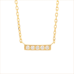 collier barrette or et diamants blancs or recyclé 18 carats jane aupiho joaillerie