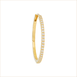 boucle d'oreille créole diamants or jaune aupiho joaillerie