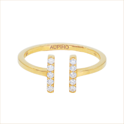 bague or et diamants Tandem barrettes or recyclé 18 carats aupiho joaillerie