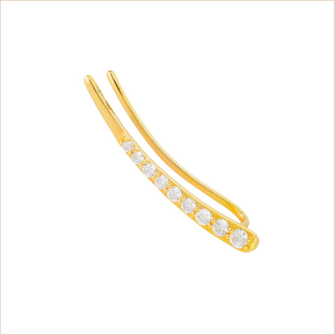 boucle d'oreille grimpante montante or jaune et diamants or recyclé 18 carats aupiho joaillerie