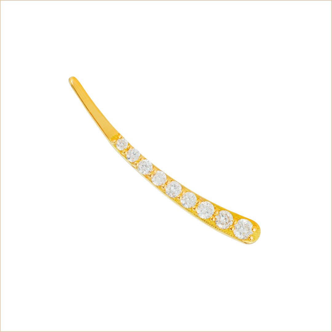 boucle d'oreille grimpante montante or jaune et diamants or recyclé 18 carats aupiho joaillerie