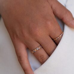 bague arc en ciel or et saphirs multicolores or recyclé 18 carats arc en ciel aupiho joaillerie