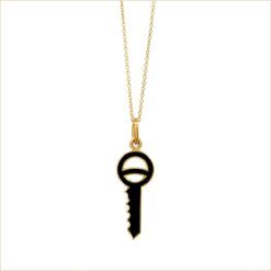 clé pendentif couleur noir or jaune 18 carats recyclé aupiho joaillerie