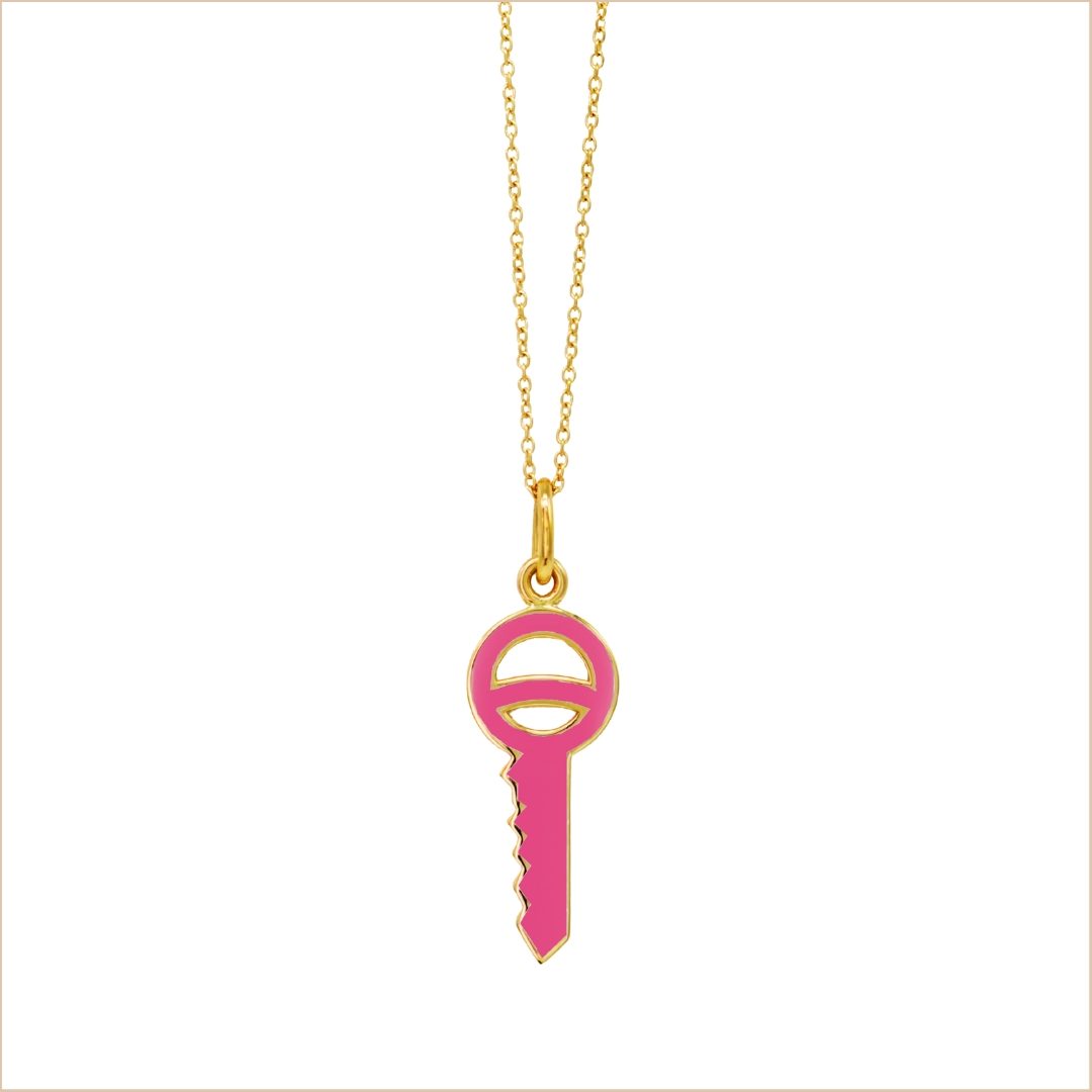 clé-sésame-pendentifrose-orjaune-18k-aupiho-joaillerie clé pendentif couleur rose or jaune 18 carats recyclé aupiho joaillerie