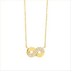 collier infini or jaune et diamants blancs or recyclé 18 carats aria aupiho joaillerie