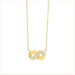 collier infini diamants or jaune et diamants blancs or recyclé 18 carats aria aupiho joaillerie