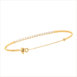 bracelet jonc or et diamants or 18 carats recyclé diamants blancs pavé aupiho joaillerie