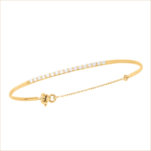 Bracelet jonc en or bracelet jonc plein or recyclé 18 carats diamants blancs pavé bijoux aupiho