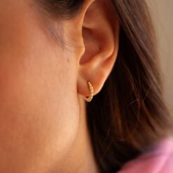 boucle d'oreille or recyclé 18 carats rock me aupiho joaillerie