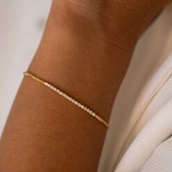 jonc glam diamants or jaune 18 carats recyclé aupiho joaillerie